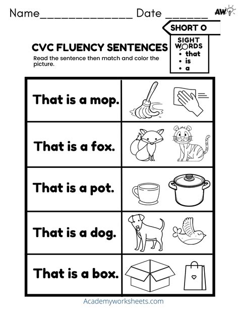 Short O Phonics Worksheets Cvc Words Academy Worksheets