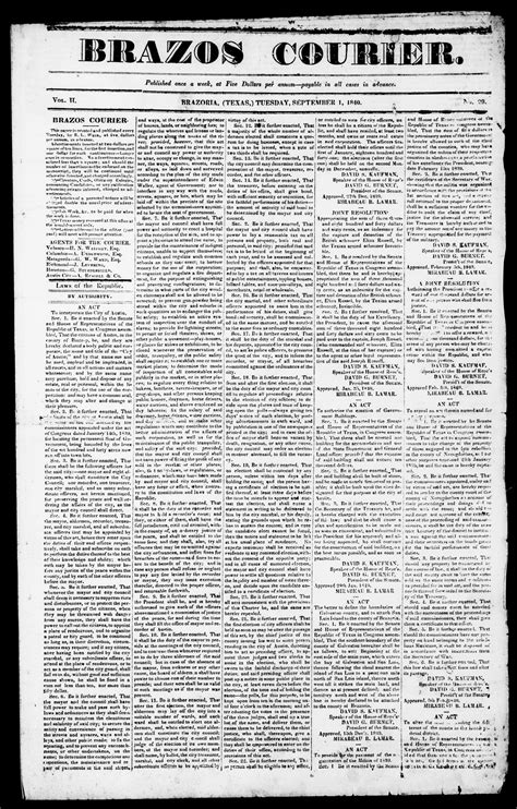 Brazos Courier. (Brazoria, Tex.), Vol. 2, No. 29, Ed. 1, Tuesday
