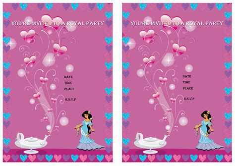 Princess Jasmine Birthday Invitations Birthday Printable