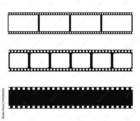 Film Strips Collection Vector Realistic Illustration Of Film Strip On