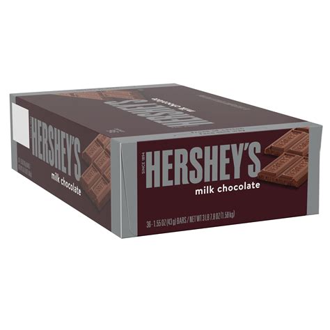 Hersheys Milk Chocolate Standard Bar Box 155 Oz 36 Ct Walmart