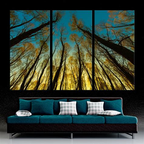 3 Panel Split Triptych Canvas Print Of Trees In Forest 15 Deep