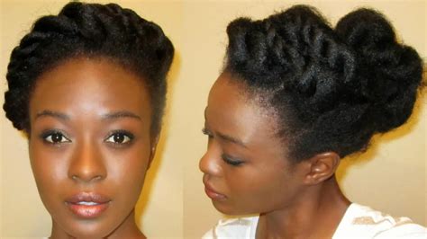 Two Strand Twist Updo On Stretched 4c Natural Hair Youtube