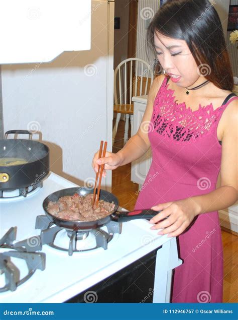 Asian Female Beauty Cooking Stock Image Image Of Classy Beauty