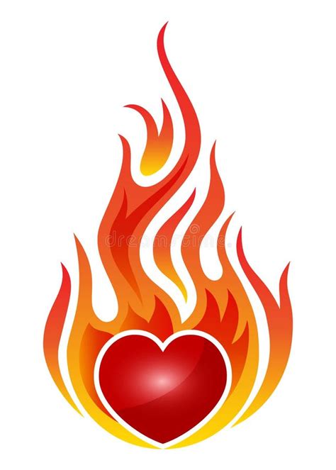 Burning Heart Stock Vector Illustration Of Love Isolated 32278974