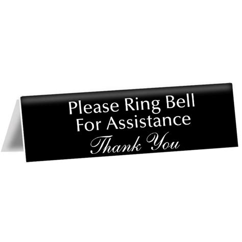 2 X 8 Please Ring Bell For Assistance Tent Sign