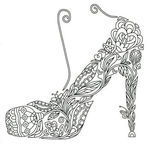 Flowery Heel Printable Adult Coloring Adult Coloring Book Pages Cute