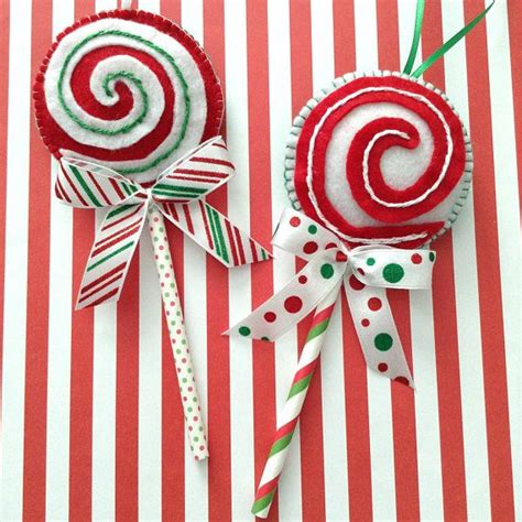 Christmas Lollipops Ornaments Xmas Handmade Lollipops Etsy Decoraciones De Navidad De
