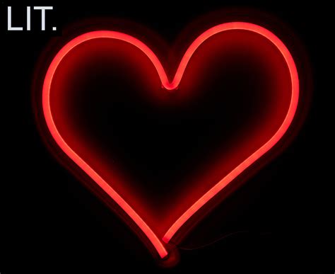 Lit 32x34cm Led Flexheart Neon Heart Wall Light Red Ebay