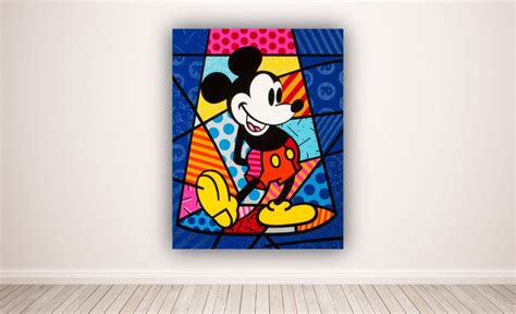Romero Britto Pop Art Mickey Mouse Canvas Wall Art Etsy