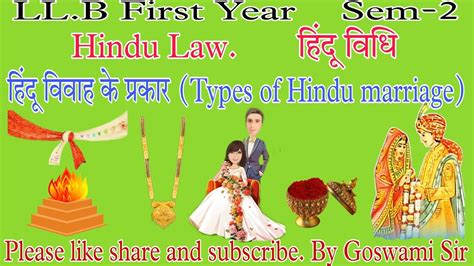 हिंदू विवाह के प्रकार Types Of Hindu Marriage Hindu Law Lecture In