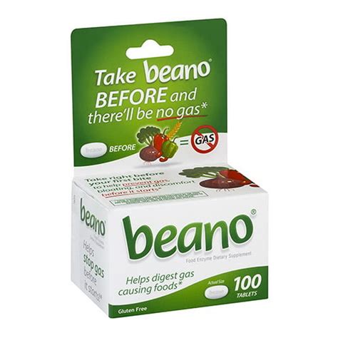 Beano Food Enzyme Supplement Tablets 100 Ea 6 Pack
