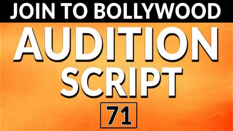 Acting Audition Script How To Practice Acting How To Learn Script Join To Bollywood Youtube