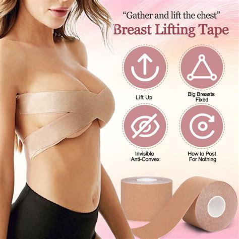 Boob Tape Skin Color DIY Lift Boob Job Push Up Breast Kinesiology