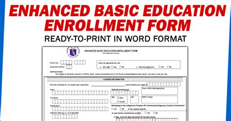 Enhanced Basic Education Enrollment Form Beef For Sy 2022 2023