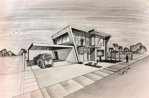 Dream House Modern House Drawing Dreamxa