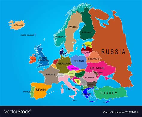 Elaborated Printable Eu Map Europe Map With Countries Names Printable