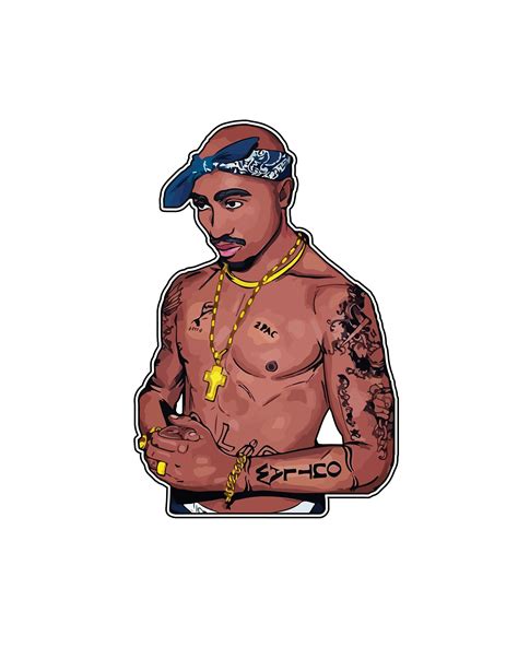 Tupac Shakur 2pac Makaveli Outlaw Thug Life Tattoo Blue Etsy