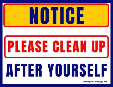 Please Clean Up After Yourself Sign Free Download