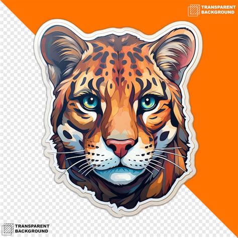 Premium Psd Cheetahs Head Digital Sticker Isolated On Transparent
