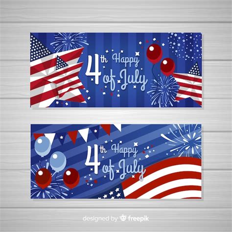 Free Vector Fourth Of July Banners