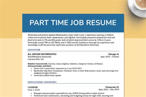 Resume For A Part Time Job Examples And How To Write