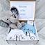 Newborn Baby Gift Box  Personalized Elephant Onesie Bib And Beanie
