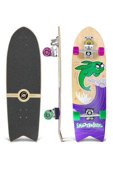 Smoothstar Flying Fish 32 Surf Skateboard Green Underground Skate