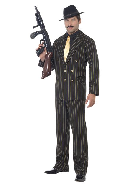 20s Gangster Suit Gold Pinstripe