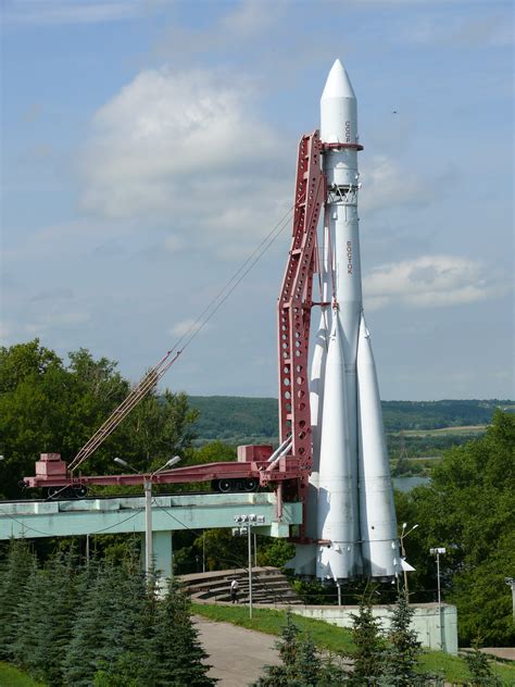 A model of the rocket that launched the Sputnik 1 satellite that was ...