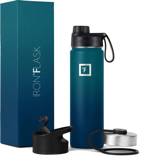 Iron °flask Sports Water Bottle 22 Oz 3 Lids Wide Spout