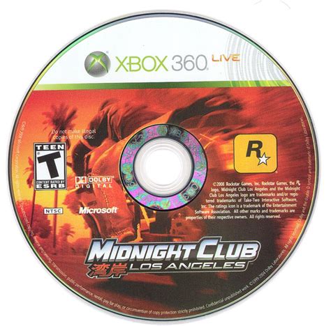 Midnight Club Los Angeles 2008 Xbox 360 Box Cover Art