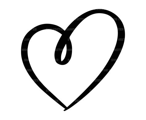 Hand Drawn Heart Svg Doodle Heart Svg Sketch Heart Svg Etsy