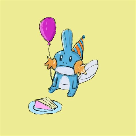 Drew A Mudkip Having A Lil Birthday Party By Himself Pokemon