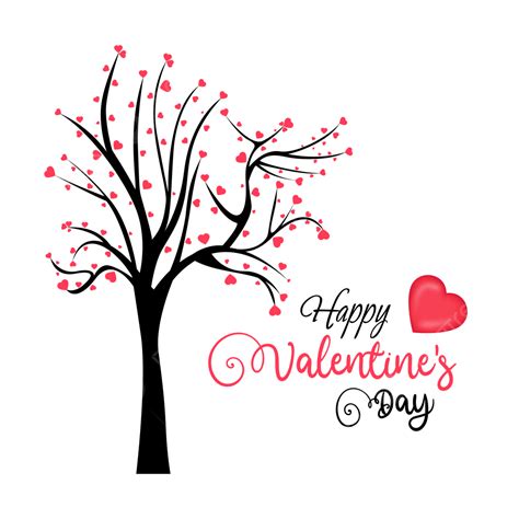 Beautiful Happy Valentine S Day With Love Hearts Tree Png Valentine S