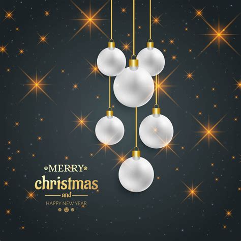 Beautiful Merry Christmas Ball Decorative Background 266609 Vector Art