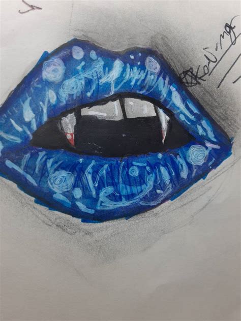 Blu Vampire Lips By Littledragonbread On Deviantart