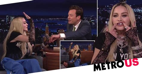 madonna rides and pretends to whip jimmy fallon in naughty game metro news