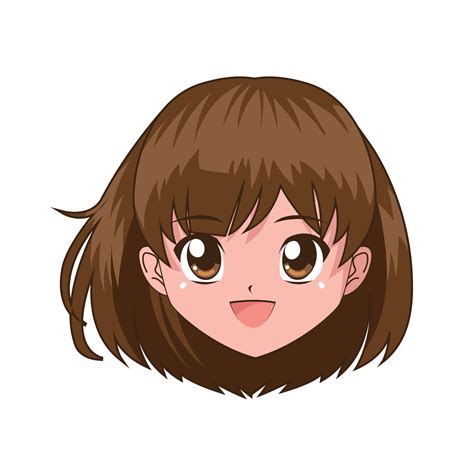 Anime Girl Short Hair 11208561 Vector Art At Vecteezy