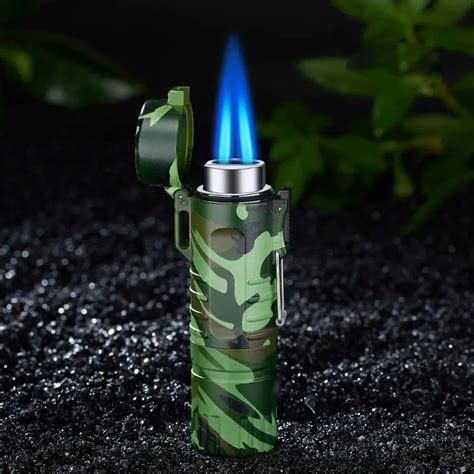 Outdoor Windproof Butane Gas Lighter Multifunctional Waterproof Flashlight Cigarette Cigar