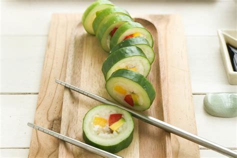 Amazing Cucumber Sushi Recipe Cucumber Sushi Vegetarian Recipes