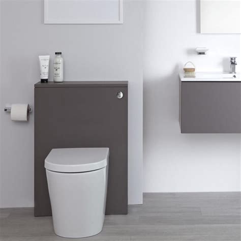 Idmarket meuble wc étagère bois 3 portes coloris hêtre gain de place pour toilettes. Meuble WC Newington - 60cm - Gris Mat