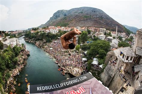 During The Red Bull Cliff Diving Championship Mostar Is The Center Of Events Sarajevo Times