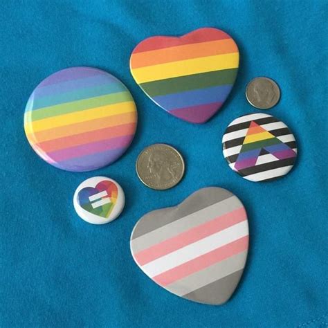 Lgbtq Pride Flag Pin Badges Pinback Buttons Pin Etsy Rainbow Flag
