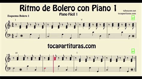 Bolero Partitura Fácil Para Piano 1 Esquema Rítmico Acordes Chordify