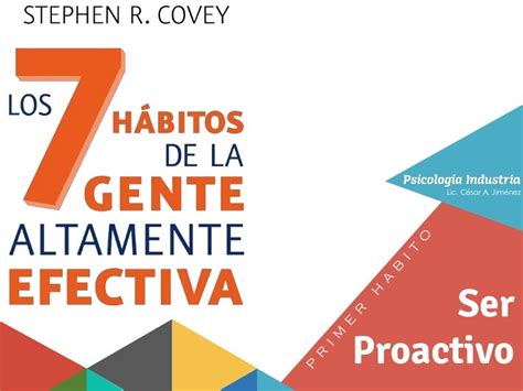 Hábito 1 Ser Proactivo Stephen Covey Los 7 Habitos
