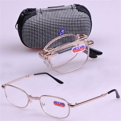 portable folding metal frame glass lens middle aged presbyopic glasses elderly presbyopia