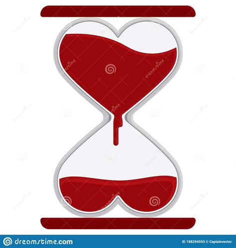 Heart In Hourglass Shape Vector Illustration Decorative Design Stock