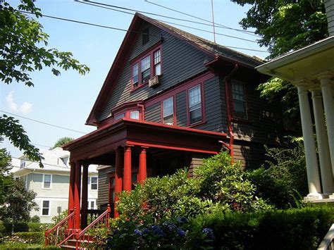 There are 388 red house painters for sale on etsy, and they cost $21.83 on average. grey with red trim - more bold | Gray house exterior ...