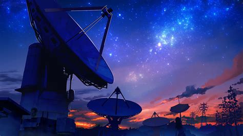 Anime Scenery Night Sky Satellite Dish 4k 3840x2160 56 Wallpaper